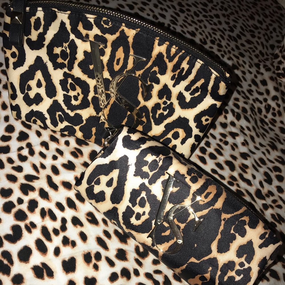 Victoria Secret Leopard Makeup Bag Set